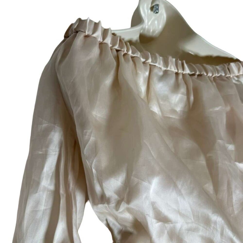 J Crew Collection Womens Pale Pink Off The Shoulder Crop Top Silk Lined sz 4 - Picture 10 of 16